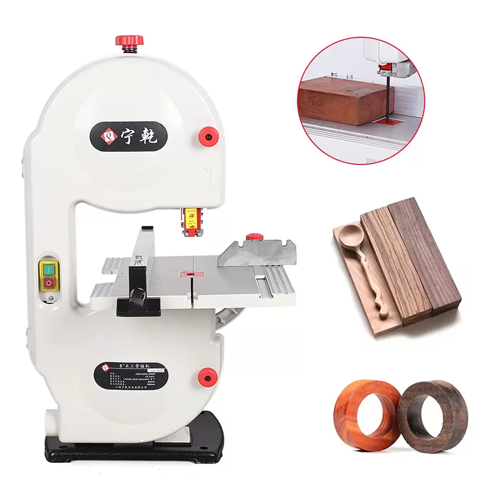 CNCEST 350W Tischbandsäge 0-45° Tischverstellung Holzbandsäge | Werkbankgröße:30x30cm | Schnitthöhe: 8 cm CNCEST 350W Tischbandsäge 0-45° Tischverstellung Holzbandsäge | Werkbankgröße:30x30cm | Schnitthöhe: 8 cm