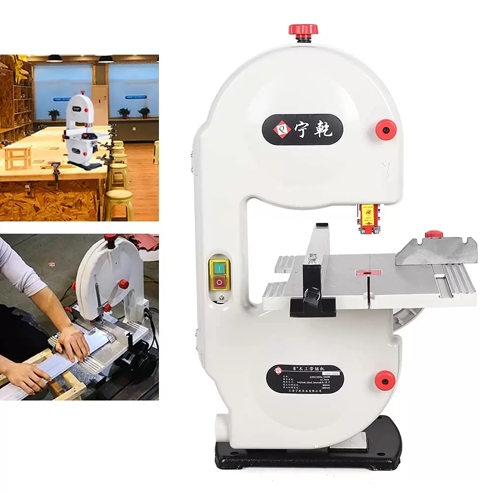 CNCEST 350W Tischbandsäge 0-45° Tischverstellung Holzbandsäge | Werkbankgröße:30x30cm | Schnitthöhe: 8 cm CNCEST 350W Tischbandsäge 0-45° Tischverstellung Holzbandsäge | Werkbankgröße:30x30cm | Schnitthöhe: 8 cm