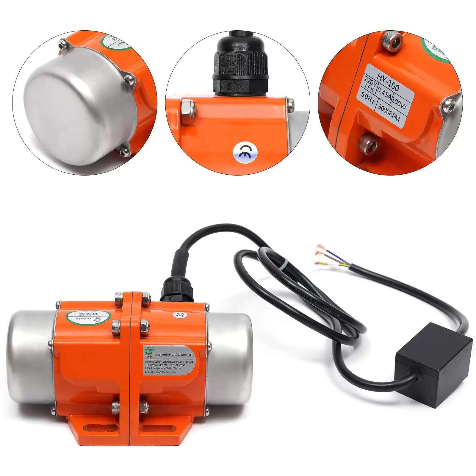 220V/100W Asynchronous Vibrator Motor 1-Phase Vibrationsmotor 3000RPM Rüttelmotor 220V/100W Asynchronous Vibrator Motor 1-Phase Vibrationsmotor 3000RPM Rüttelmotor