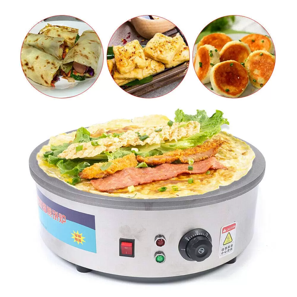 45CM 2800W Crepes Maker Machine Gastronomie Edelstahl 50-400 ℃ ideal für Crêpes Pancake Palatschinken