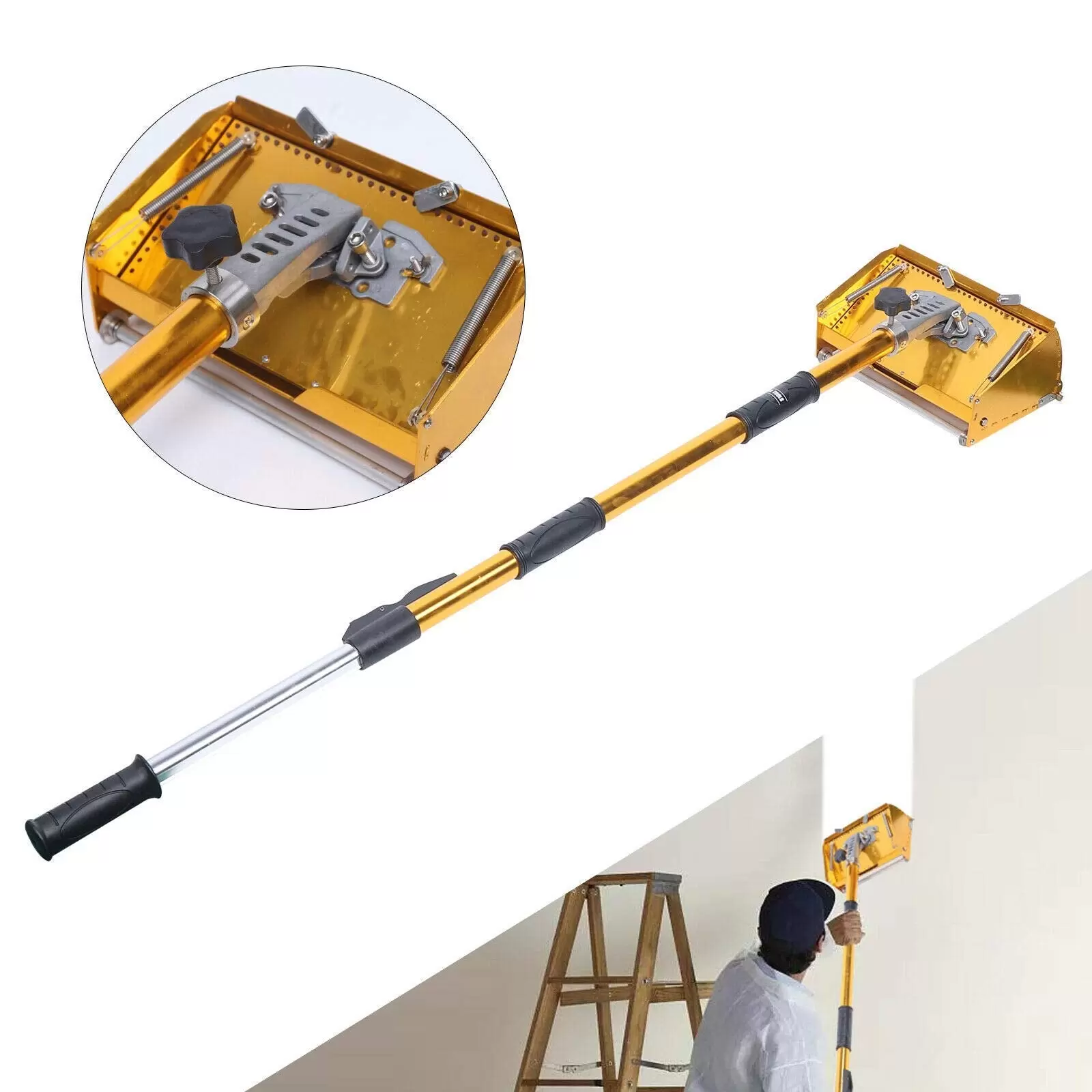 CNCEST Trockenbau Kelle Finishing Box Betonwerkzeug Zementkelle Mit Teleskopstange