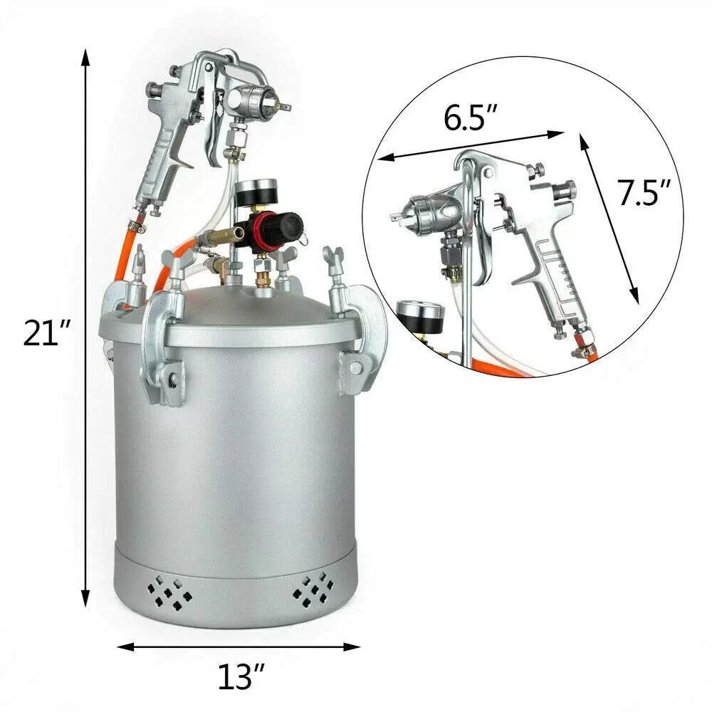Farbspritzpistole 10 L Druckbehälter Lackierpistole 3,0mm Farbbehälter