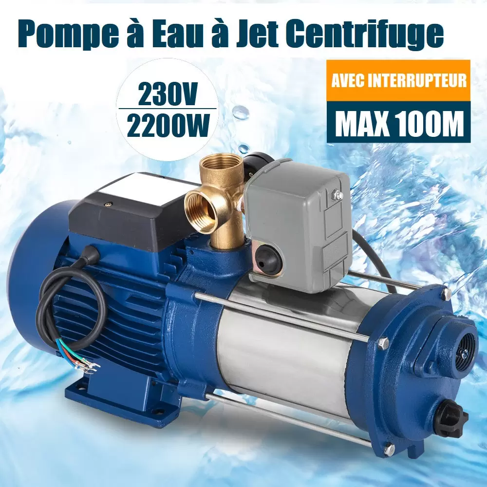 2200W 4000 L/H Gartenpumpe Kreiselpumpe Mit Schalter Hauswasserwerk Edelstahl