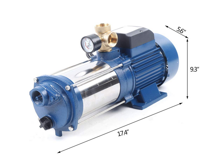 2200W 9600 L/H Gartenpumpe Kreiselpumpe Mit Schalter Hauswasserwerk Edelstahl