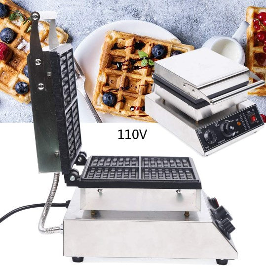 1750W Waffeleisen für 4 Belgische Waffeln, Antihaftbeschichtung, Quadratische Waffeleisen Waffelautomat