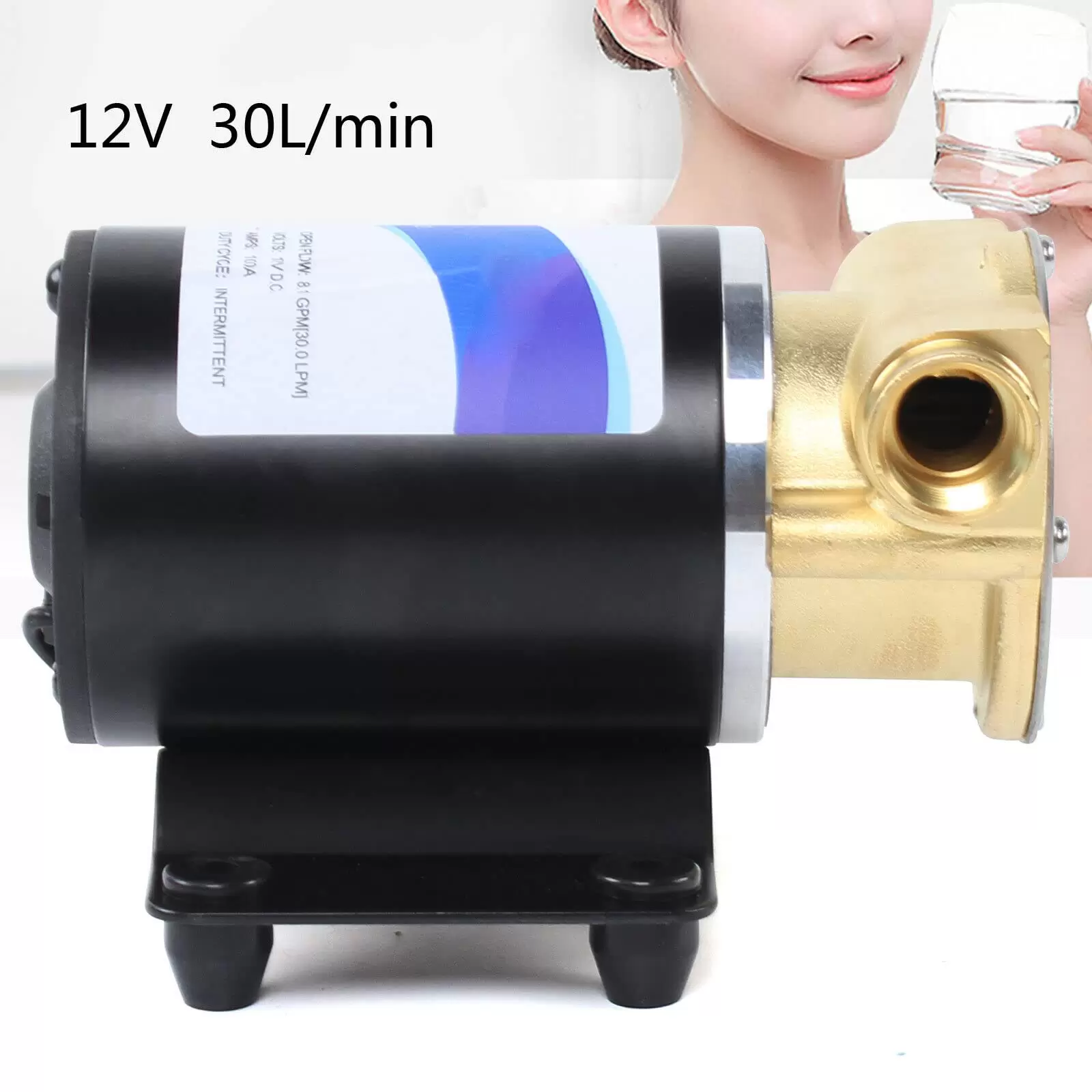 30L min Tauchpumpe Brunnenpumpe Brunnen Tief Rohrpumpe Membranpumpe Wasserpumpe 12V Selbstansaugende Pumpe