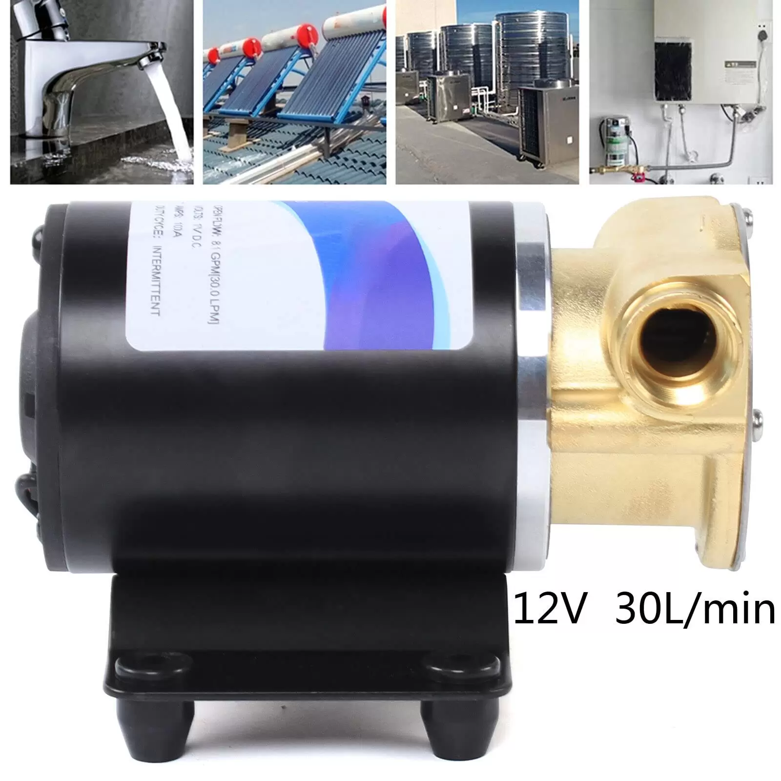 30L min Tauchpumpe Brunnenpumpe Brunnen Tief Rohrpumpe Membranpumpe Wasserpumpe 12V Selbstansaugende Pumpe