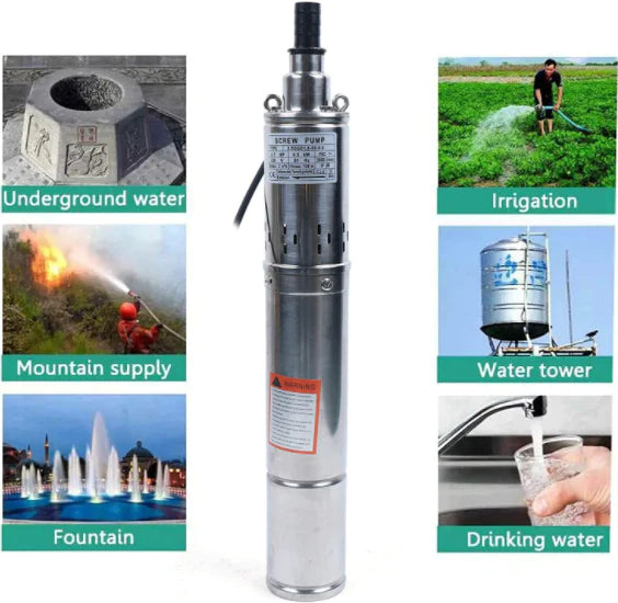 500W Tiefbrunnenpumpe Brunnenpumpe Edelstahl  für Grundwasser Brunnenpumpe