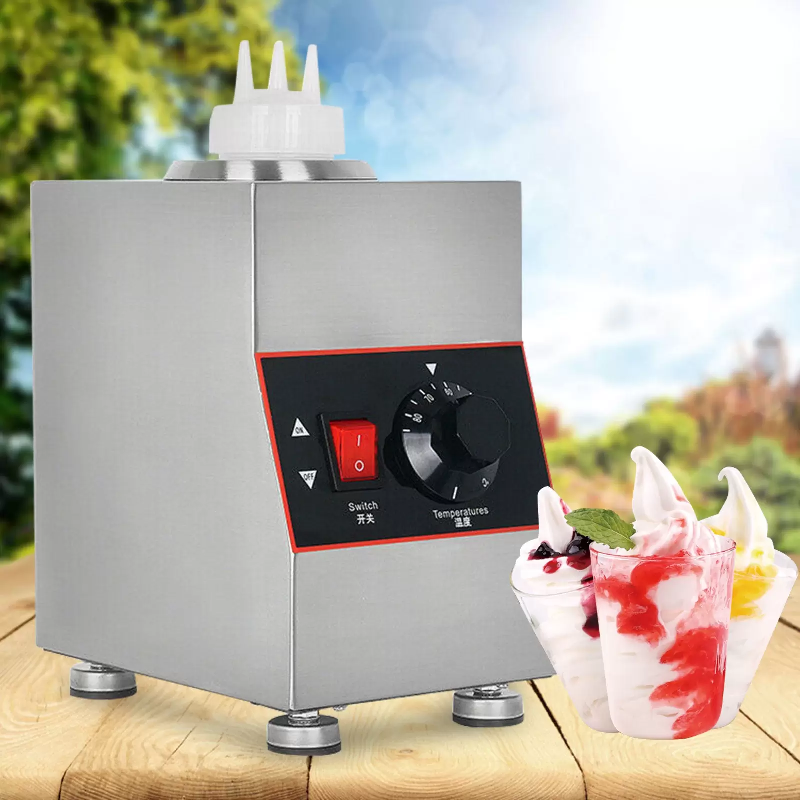 Elektrischer Soßenerhitzer Schokoladensoßenerhitzer aus Edelstahl für Hotels Restaurants Konditoreien Cafés Snacks Elektrischer Soßenerhitzer Schokoladensoßenerhitzer aus Edelstahl für Hotels Restaurants Konditoreien Cafés Snacks