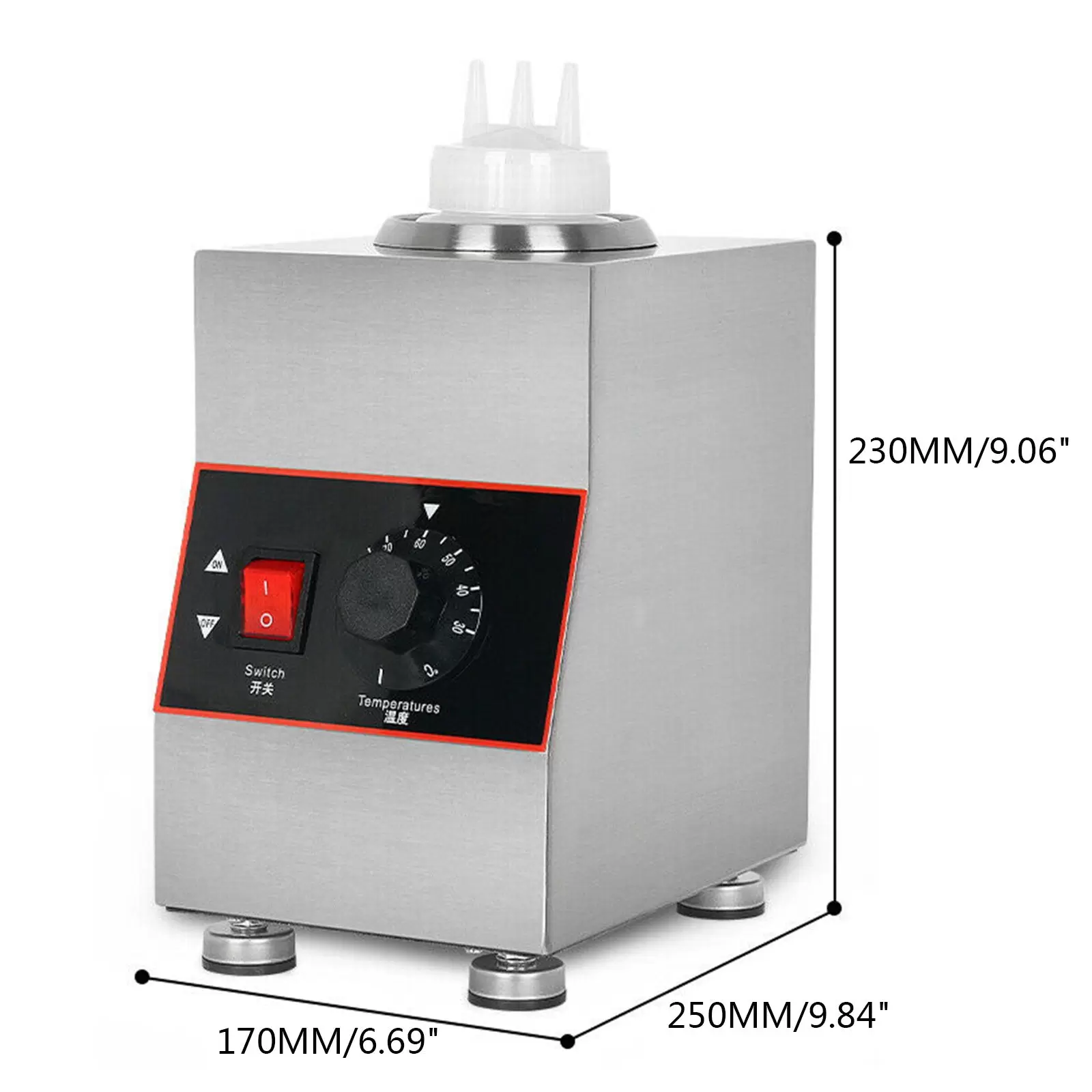 Elektrischer Soßenerhitzer Schokoladensoßenerhitzer aus Edelstahl für Hotels Restaurants Konditoreien Cafés Snacks Elektrischer Soßenerhitzer Schokoladensoßenerhitzer aus Edelstahl für Hotels Restaurants Konditoreien Cafés Snacks