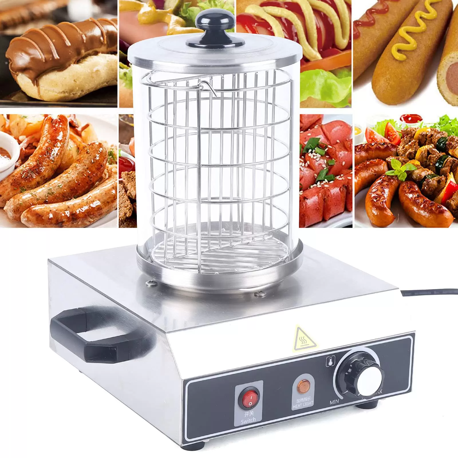 Hot Dogs Maschine für Wurst Snack-Bars Familienfeiern Hot-Dog-Wärmer