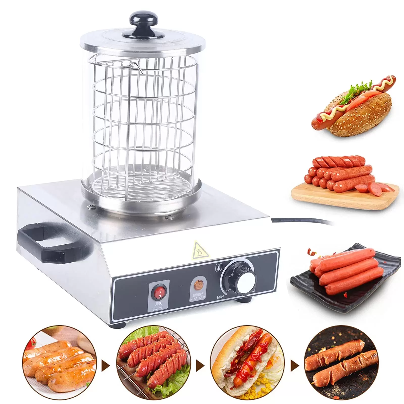 Hot Dogs Maschine für Wurst Snack-Bars Familienfeiern Hot-Dog-Wärmer