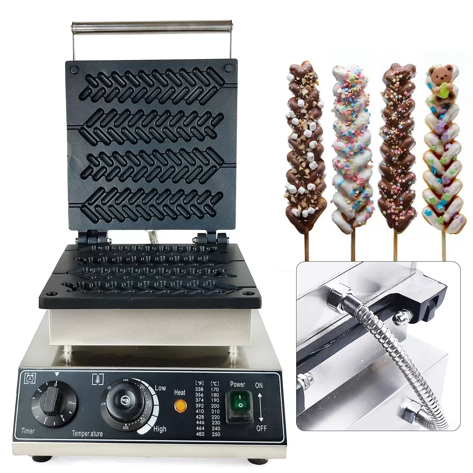 1700W Waffeleisen mit Antihaftbeschichtung Fettauffangrille mit Antihaftbeschichtung