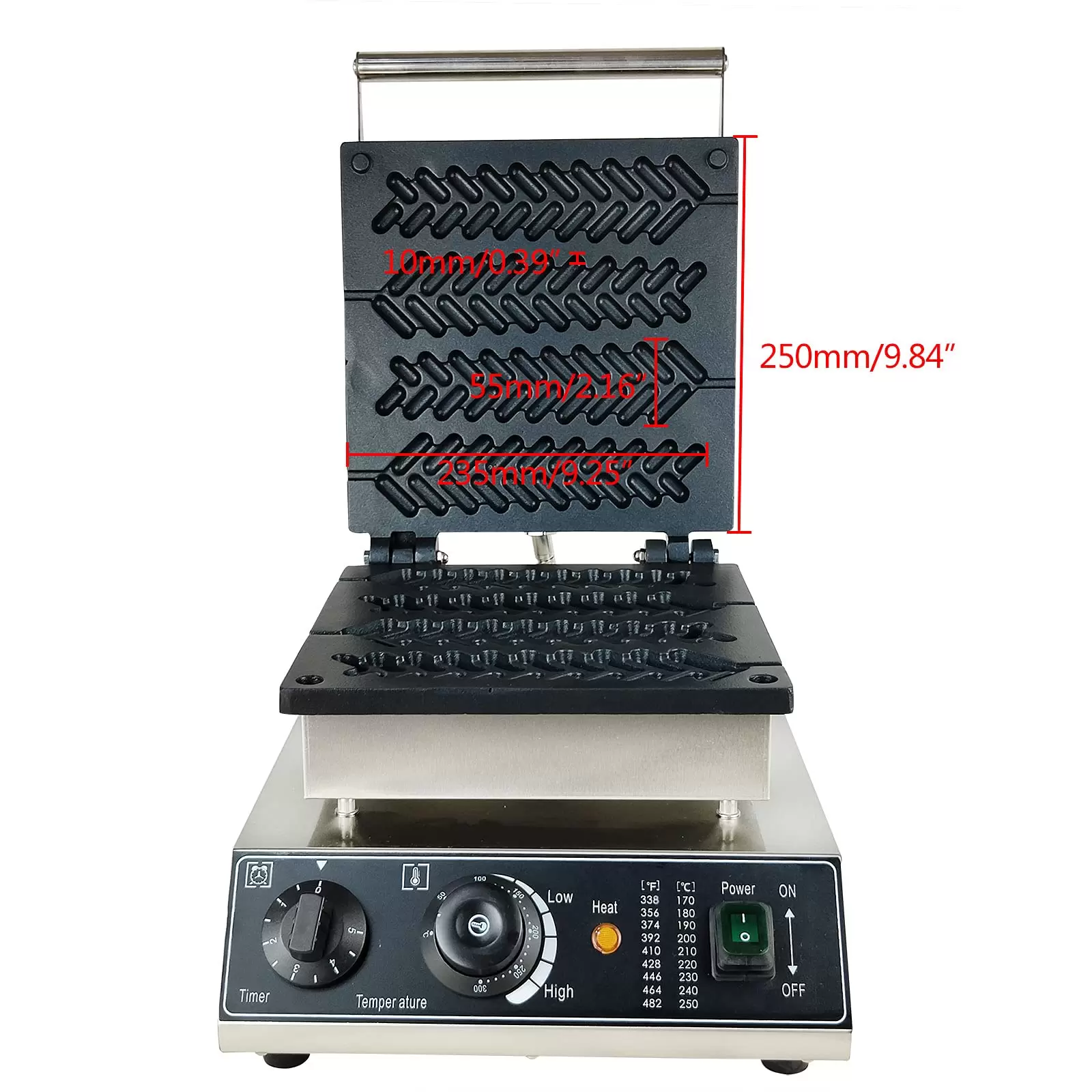 1700W Waffeleisen mit Antihaftbeschichtung Fettauffangrille mit Antihaftbeschichtung