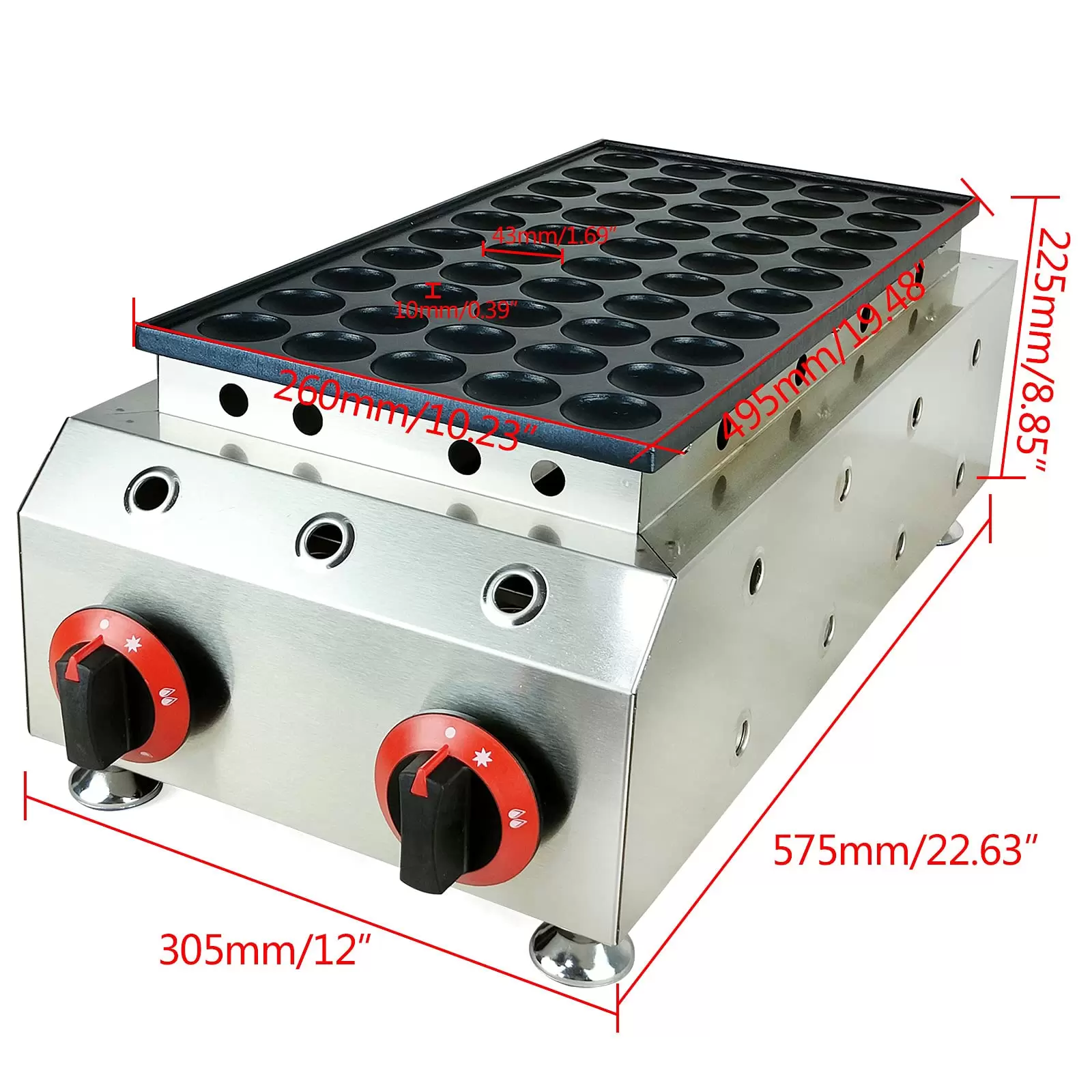 Mini Holländischer Pfannkuchenmaschine 50 Löcher Waffeleisen Antihaft Mini Dutch Pancakes Maker LPG Gas Mini Holländischer Pfannkuchenmaschine 50 Löcher Waffeleisen Antihaft Mini Dutch Pancakes Maker LPG Gas