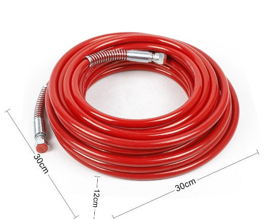 15m 1/4" Airless Spritzgerät Hochdruck Sprühschlauch Faserschlauch 3300 PSI Rot
