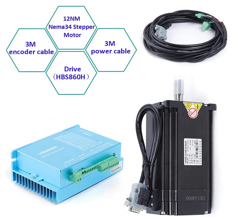 HBS86H 12 Nm 8A Nema Closed Loop Stepper Schrittmotor DSP AC20-80V Schrittmotor Drive Kit