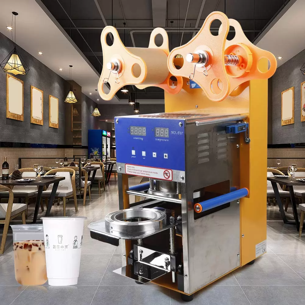 400W Elektrische Tasse Sealer Automatic Cup Sealer-Maschine Versiegelungsm mit Display 600cups/h