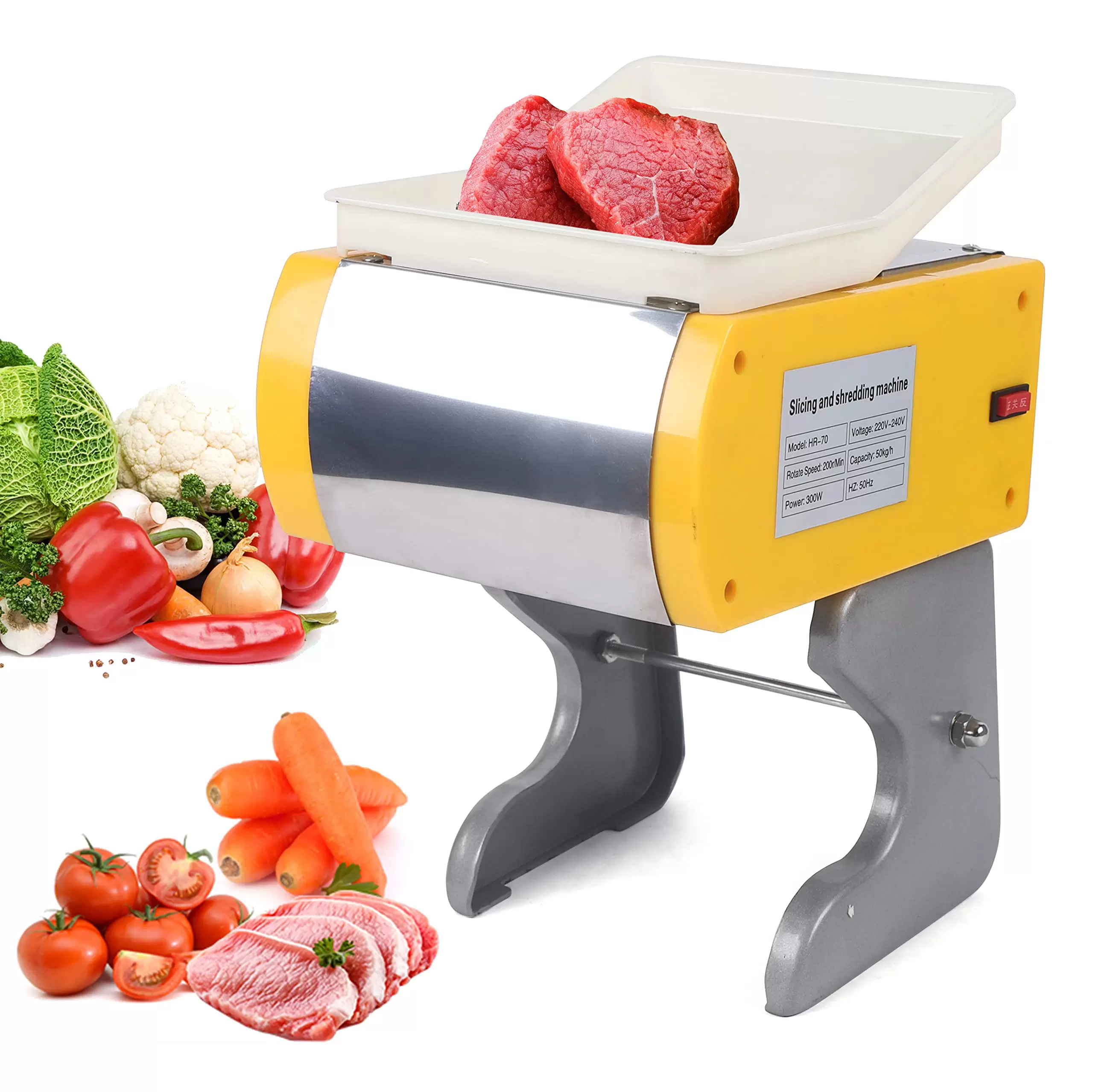 Aufschnittmaschine 300W Allesschneider 50kg/h Profi Fleischscheibenmaschine