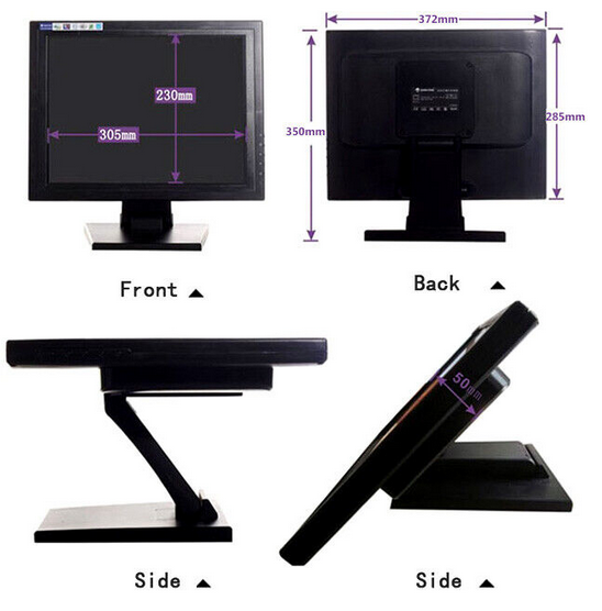 15" Touchscreen LCD Monitor, HanseMay 1024x768 Auflösung VGA Touchscreen Monitor