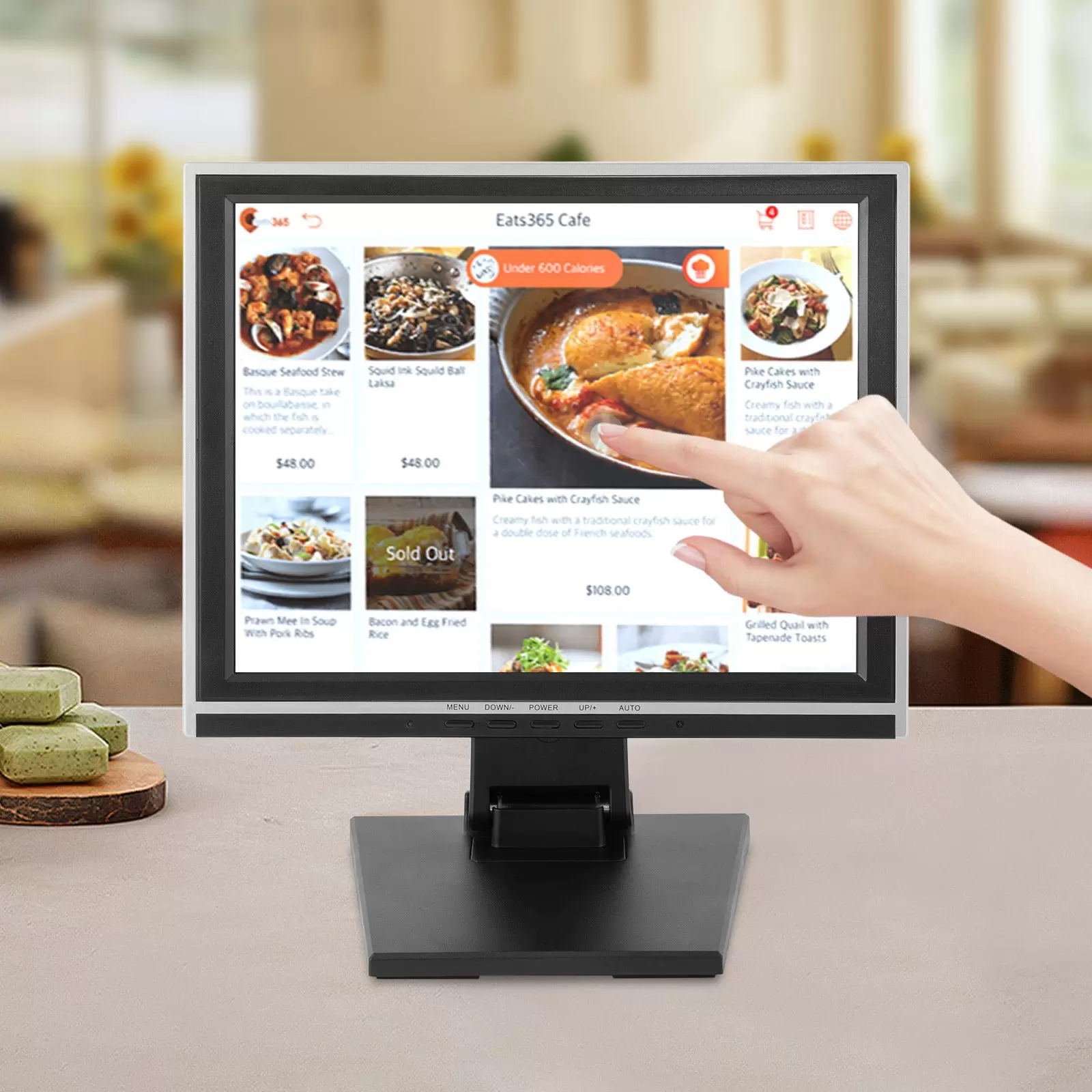 Touchscreen Monitor mit Ständer Kiosk Kassensystem PC POS Kassenmonitor Bildschirm