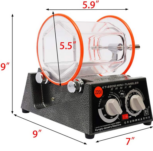 CNCEST 3KG Poliertrommel Poliermaschine Schmuck polieren Polierer Dreh-Tumbler Finisher mit Polierperlen