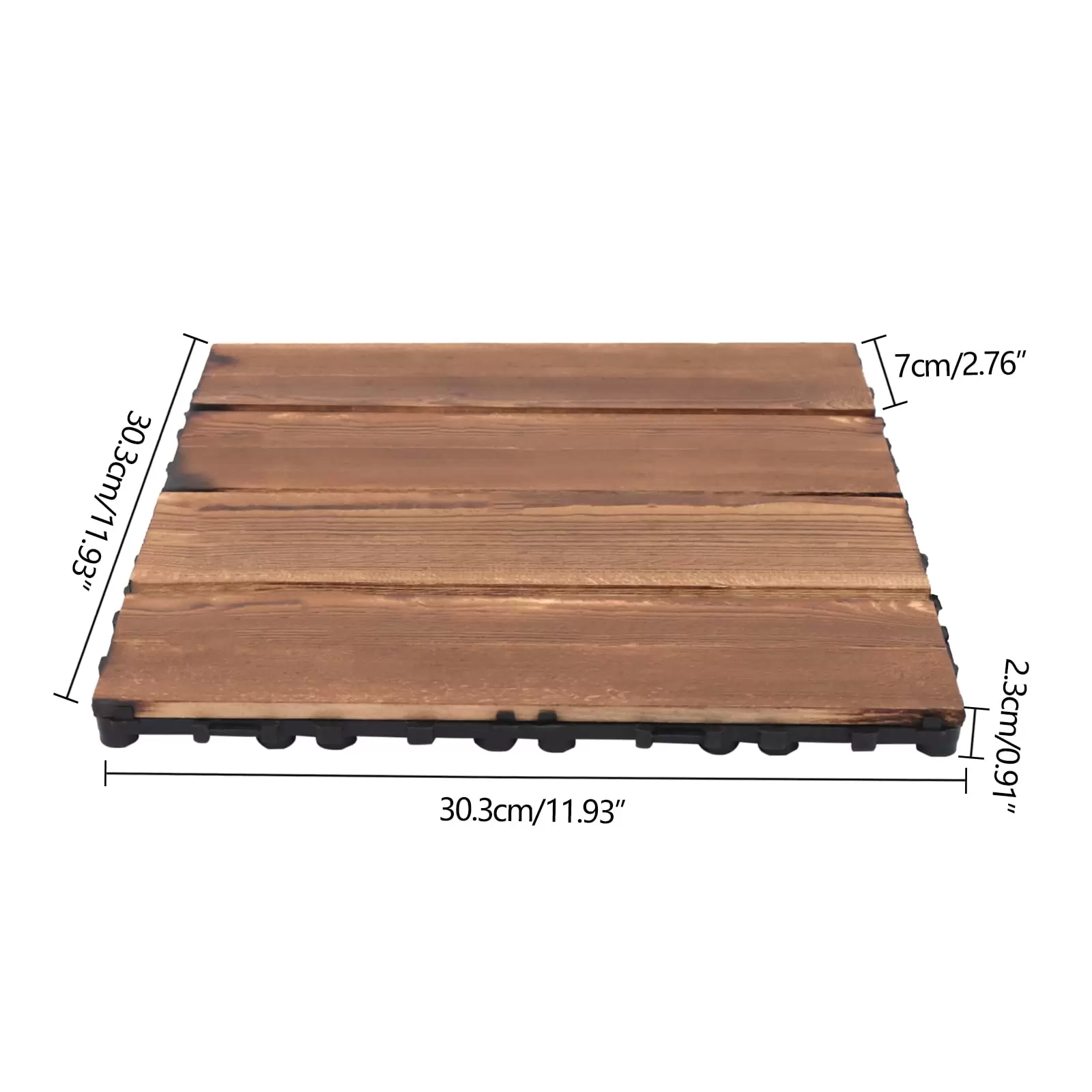 36 Stück Terrassenfliesen aus Holz Hartholz, ineinandergreifende Bodenfliesen Terrassenfliesen