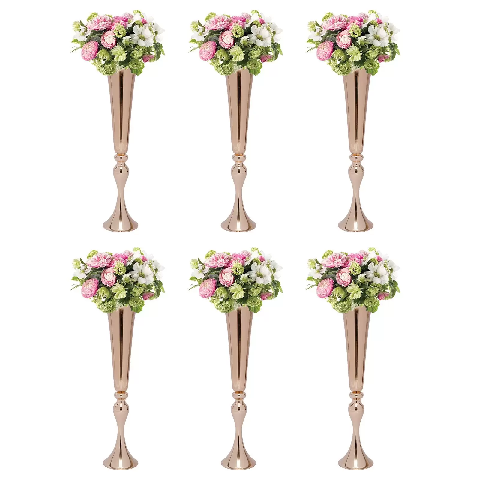 6 Pcs Höhe Metall Trompete Vase Hochzeit Bühne Dekorationen 22.2
