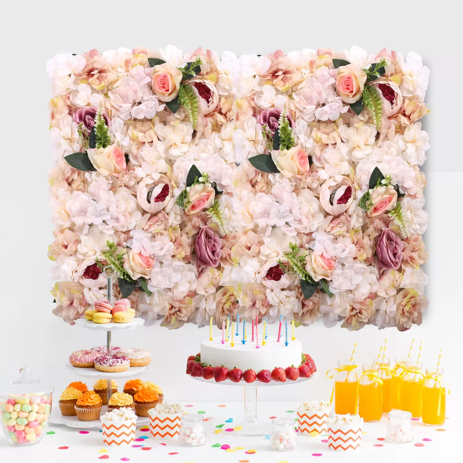6 Stück Rosenwand Deko Blumenwand Kunstblumen 60x40cm, Realistisch Künstliche, Für Party Hochzeit Weihnachten Home Decoration 6 Stück Rosenwand Deko Blumenwand Kunstblumen 60x40cm, Realistisch Künstliche, Für Party Hochzeit Weihnachten Home Decoration