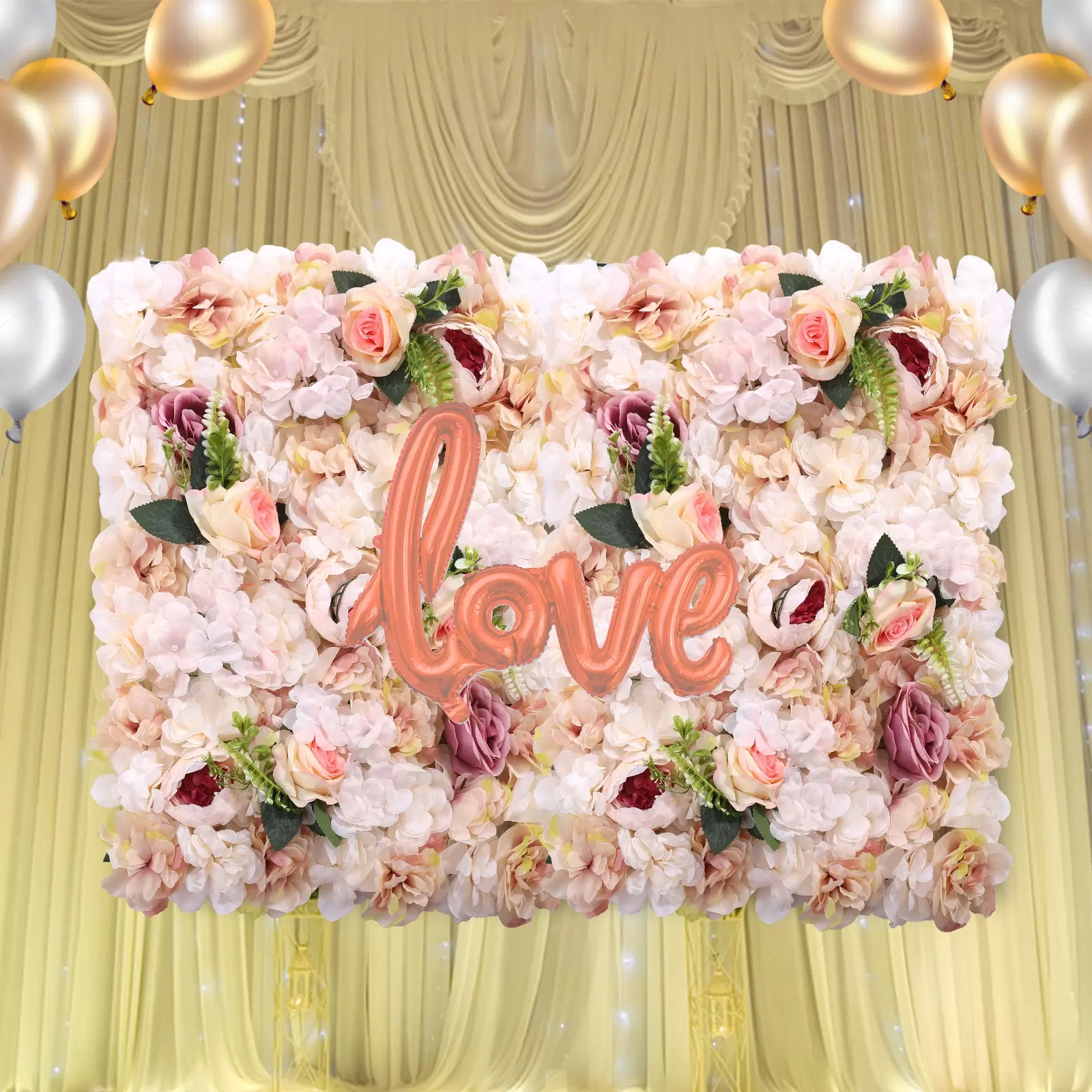6 Stück Rosenwand Deko Blumenwand Kunstblumen 60x40cm, Realistisch Künstliche, Für Party Hochzeit Weihnachten Home Decoration 6 Stück Rosenwand Deko Blumenwand Kunstblumen 60x40cm, Realistisch Künstliche, Für Party Hochzeit Weihnachten Home Decoration