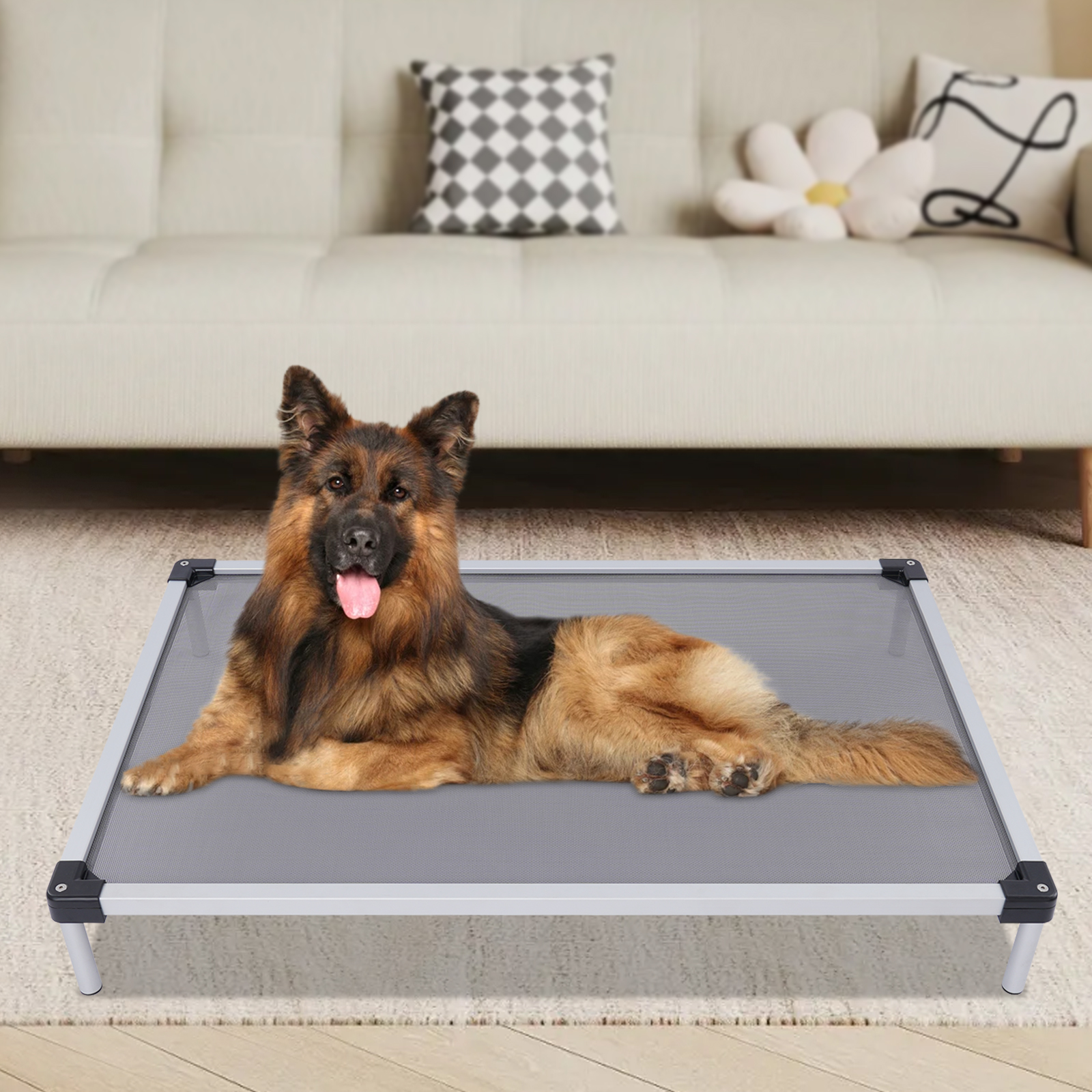 Hondenbed van 107*71 cm, huisdierbed voor thuis, dierenwinkels, dierenziekenhuizen en balkons, waar honden kunnen slapen en rusten.