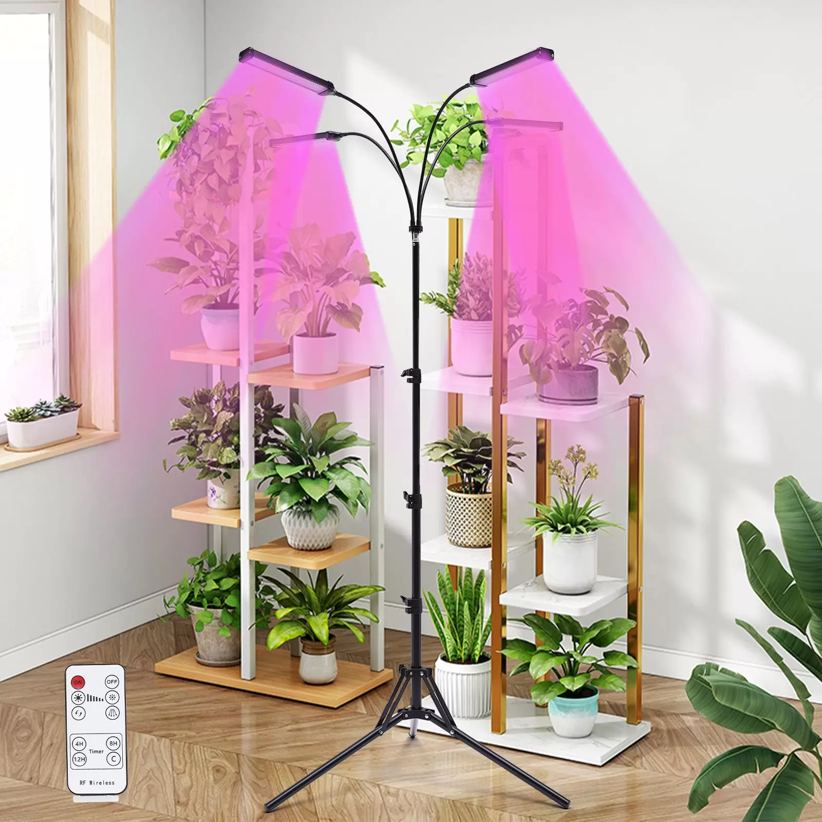 Pflanzenlampe mit Stnder und Clip, 420 LEDs, Pflanzenlampe fr  Zimmerpflanzen, 10 Dimmstufen, 3 Timer, ideal fr