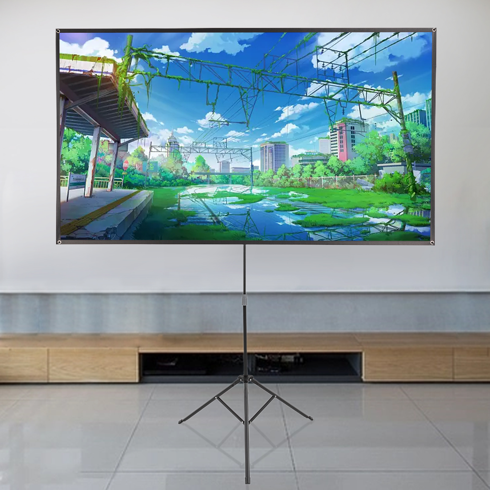 Projektionsleinwand mit Stativ, tragbare Projektionsleinwand, 80 Zoll, 16:9, 4K HD Projektionsleinwand mit Stativ, tragbare Projektionsleinwand, 80 Zoll, 16:9, 4K HD