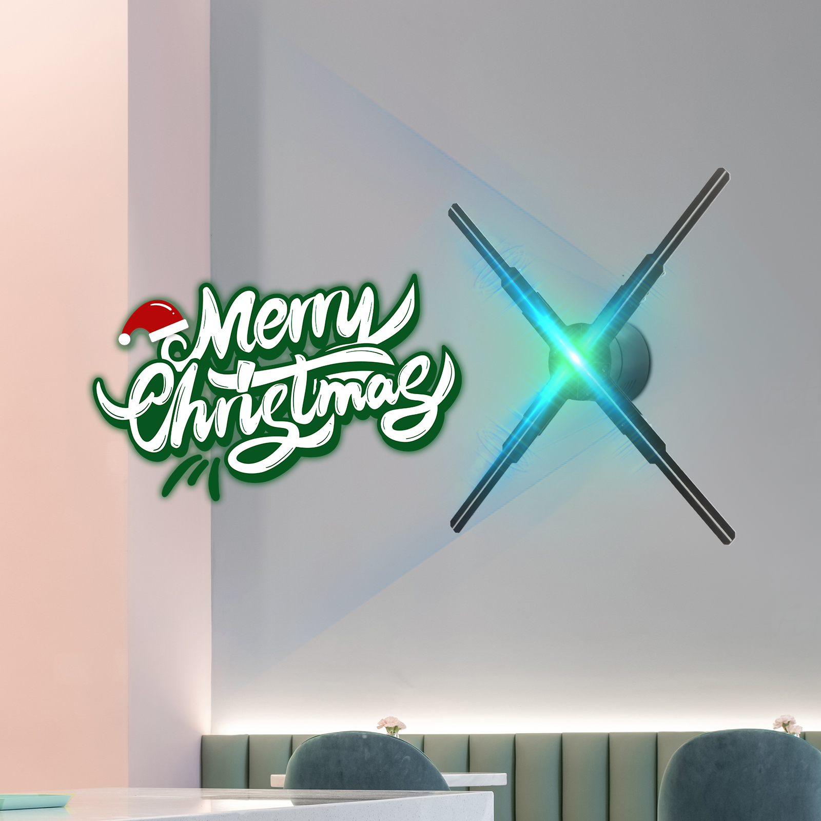 52cm LED Hologram Fan, Hologram Fan Projector with Remote, 3D Hologram Advertising Display Fan 52cm LED Hologram Fan, Hologram Fan Projector with Remote, 3D Hologram Advertising Display Fan
