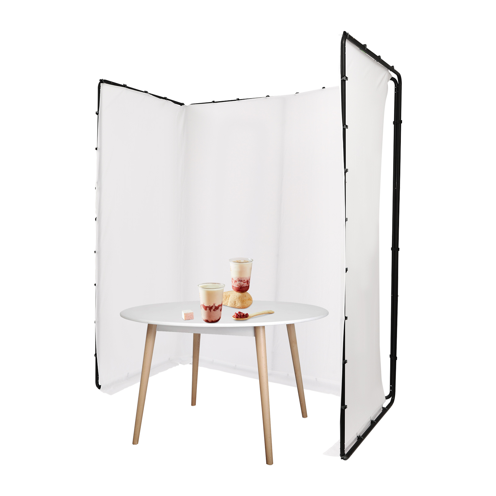 4x2.4m White Backdrop Stand, Photography Backdrop Stand, Photography Backdrop Stand with White Cloth