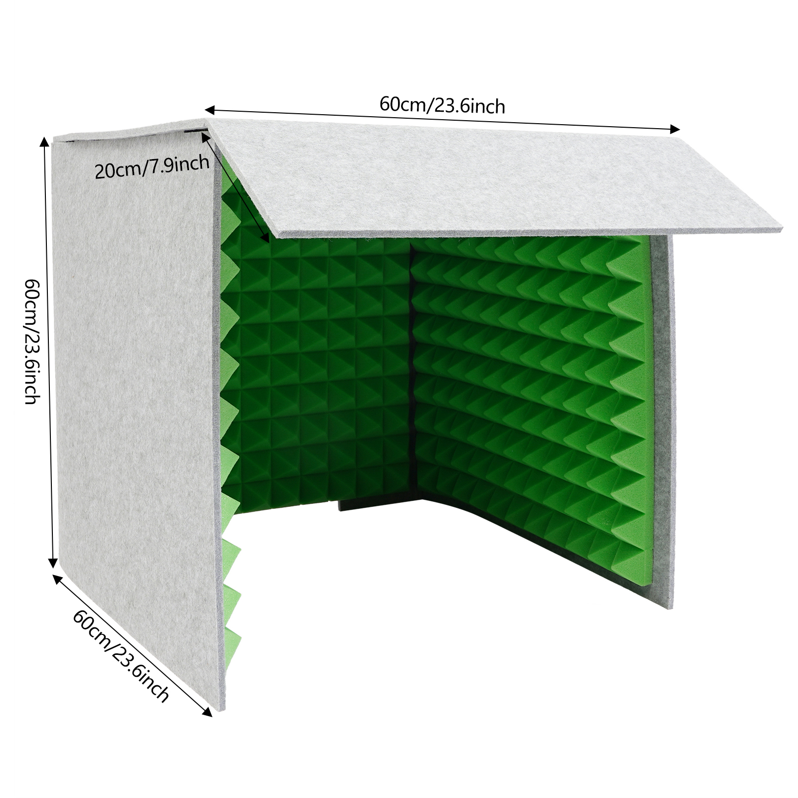 60×60cm Desktop Soundproof Cover, Portable Vocal Recording Booth, Vocal Sound Absorbing Shield
