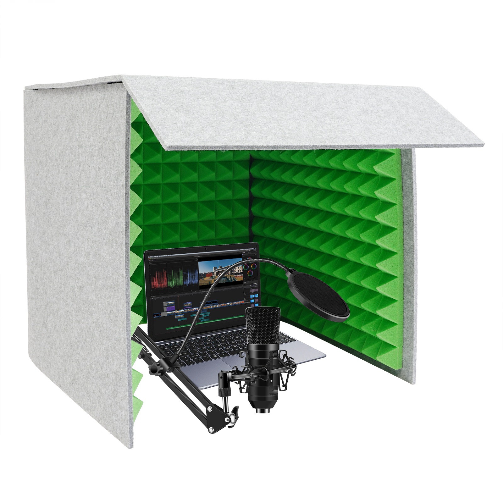 60×60cm Desktop Soundproof Cover, Portable Vocal Recording Booth, Vocal Sound Absorbing Shield