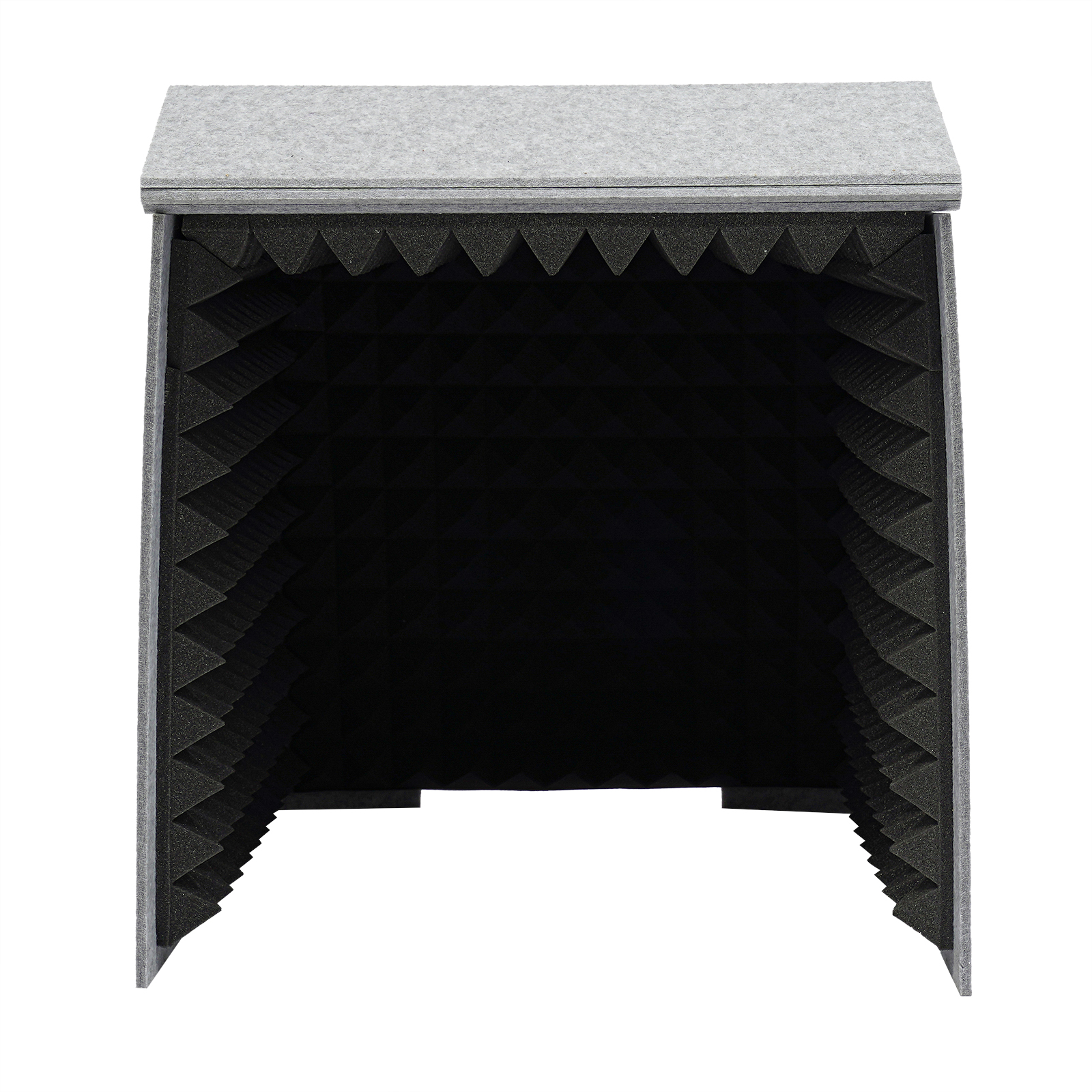 60×60cm foldable desktop recording studio - gray outside and black inside