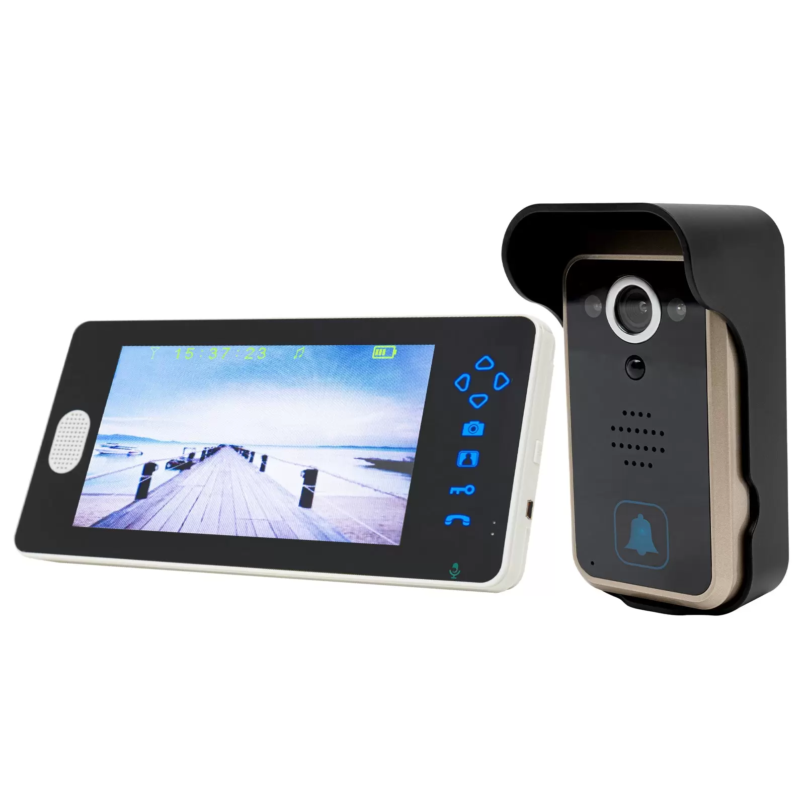 Drahtlose Video Türsprechanlage Türklingel Intercom System, Kabellose Video Gegensprechanlage Türsprechanlage