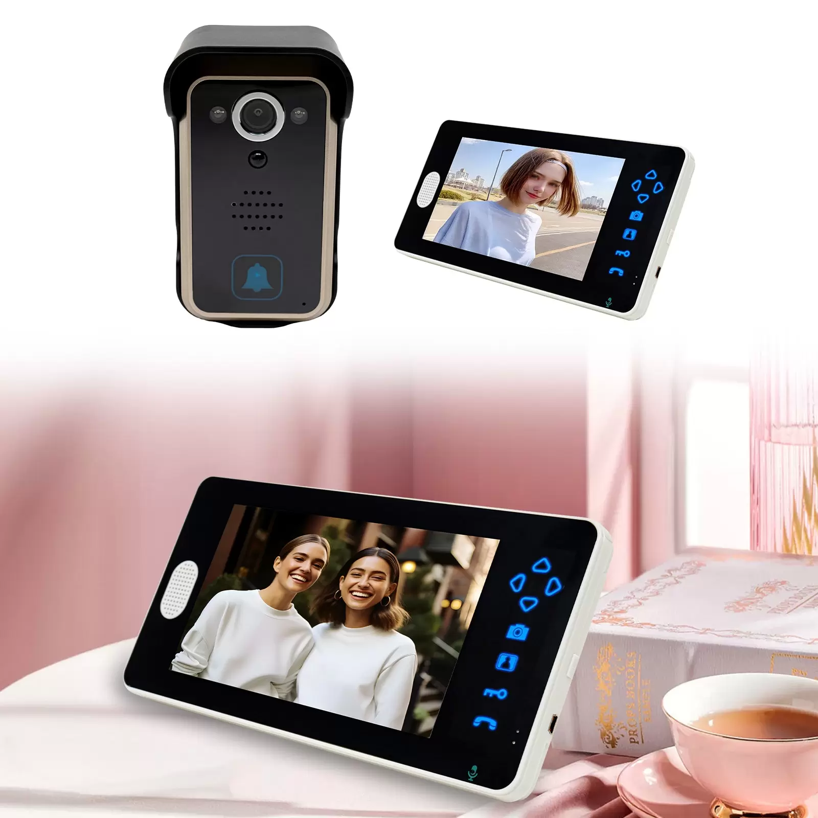Drahtlose Video Türsprechanlage Türklingel Intercom System, Kabellose Video Gegensprechanlage Türsprechanlage Drahtlose Video Türsprechanlage Türklingel Intercom System, Kabellose Video Gegensprechanlage Türsprechanlage