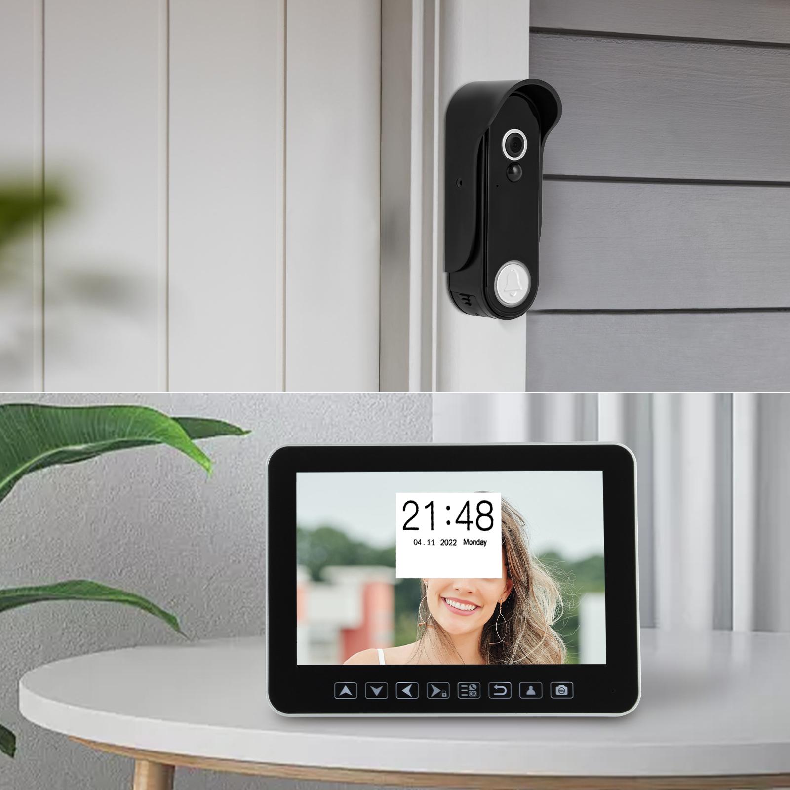 Video-Gegensprechanlage Türklingel, Türklingelkamera mit 7,12-Zoll-Touchscreen-Monitor, Video-Gegensprechanlage Türklingel 32 GB
