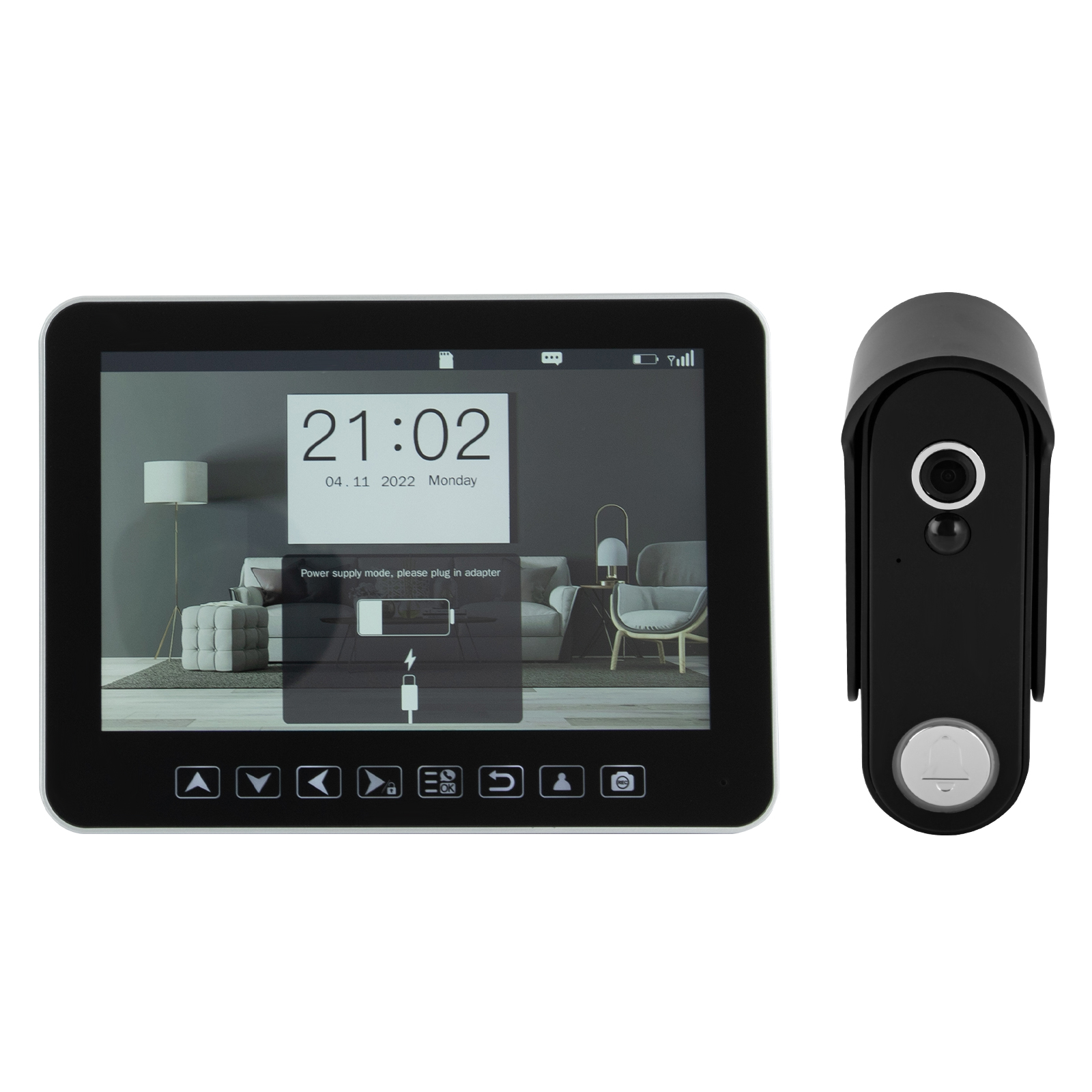 Video-Gegensprechanlage Türklingel, Türklingelkamera mit 7,12-Zoll-Touchscreen-Monitor, Video-Gegensprechanlage Türklingel 32 GB Video-Gegensprechanlage Türklingel, Türklingelkamera mit 7,12-Zoll-Touchscreen-Monitor, Video-Gegensprechanlage Türklingel 32 GB