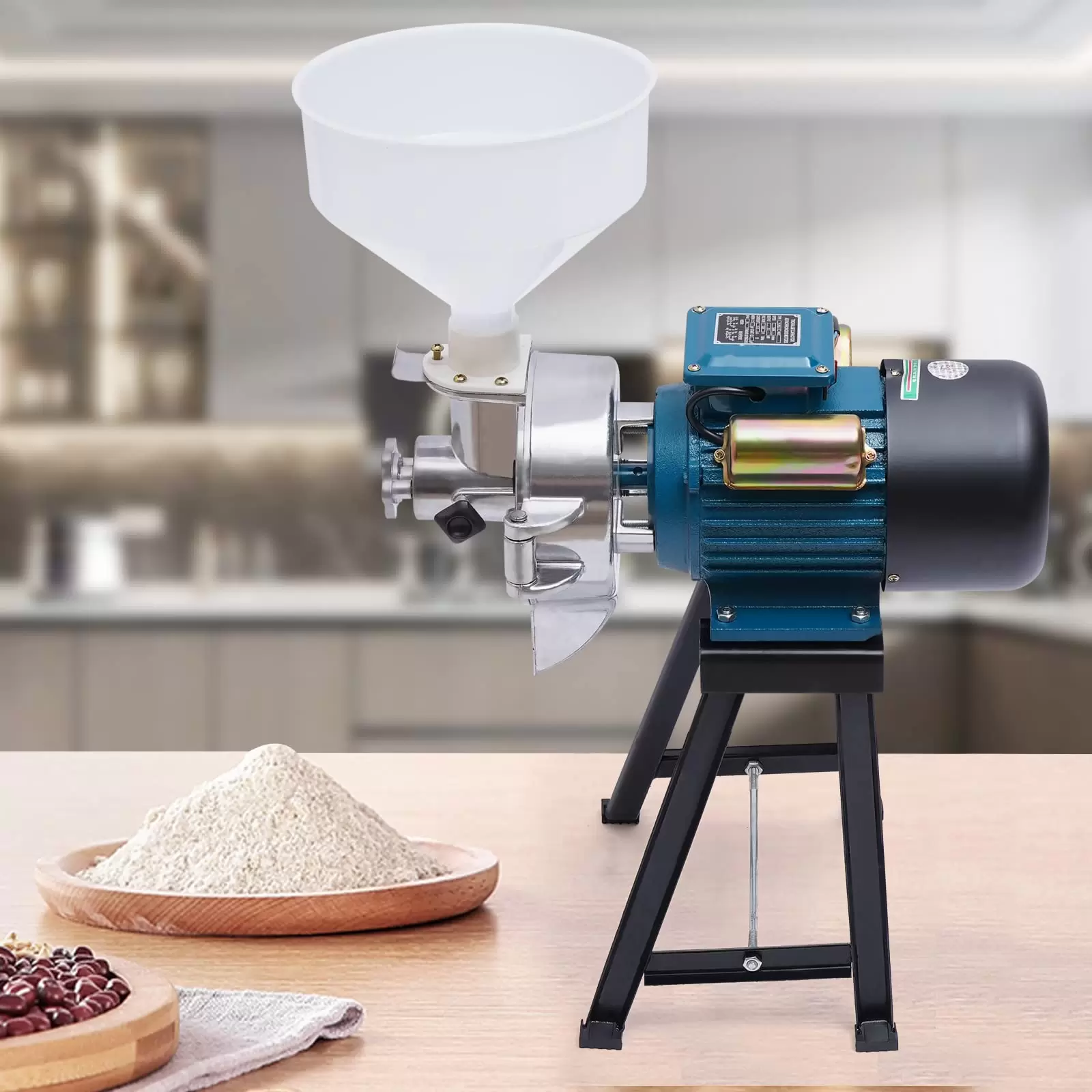 2200W Getreidemühle Elektrischer Futtermühle Kornmühle Pulver Mahlen Schrotmühle Nass-Trocken Grinder Maschine