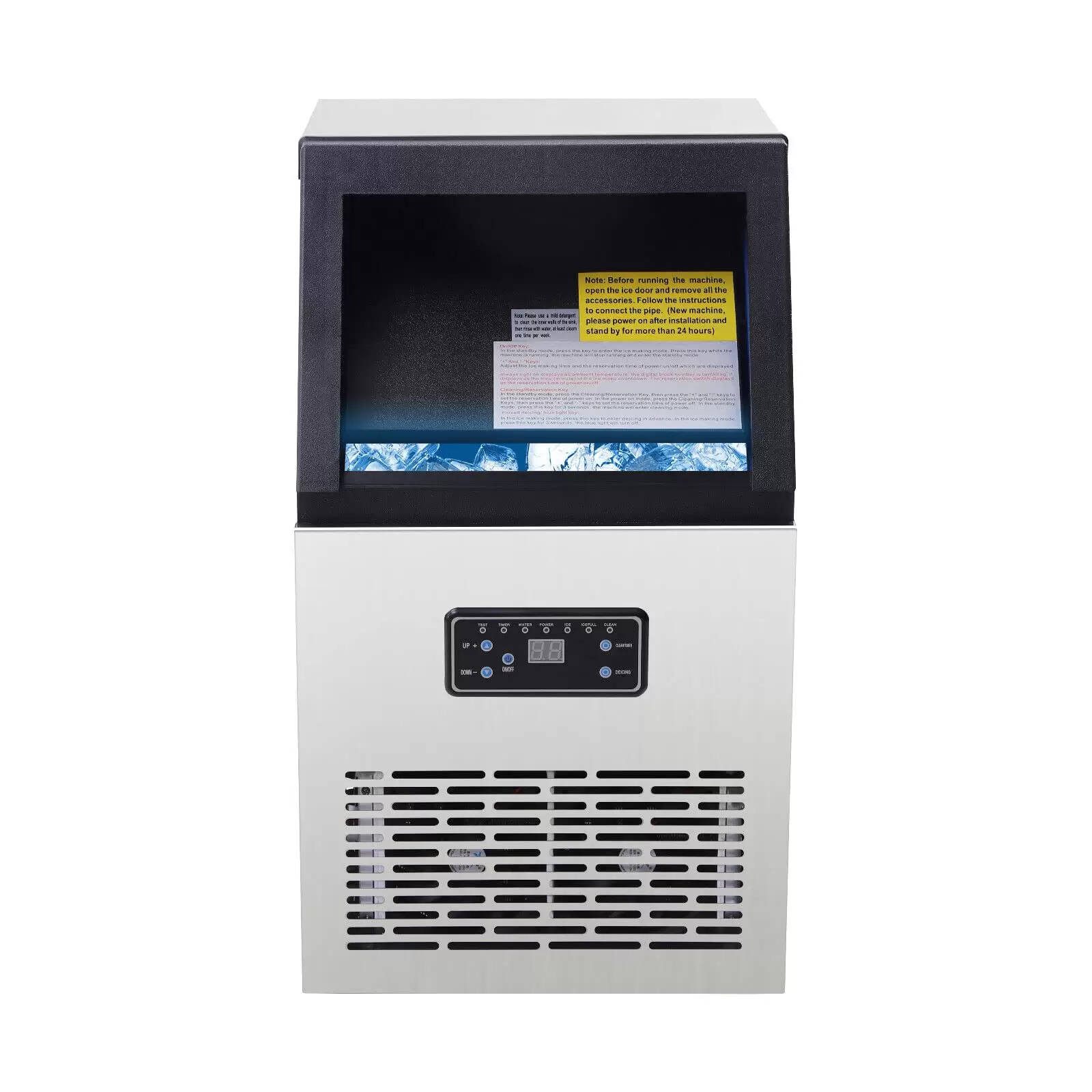Eiswürfelmaschine 75KG/24H für kommerzielle Eiswürfel, Eismaschine mit LCD-Bildschirm