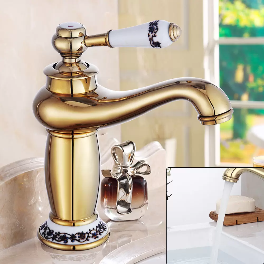 Retro Einhebel Wasserhahn Waschbecken Küche Armatur Bad Mischbatterie