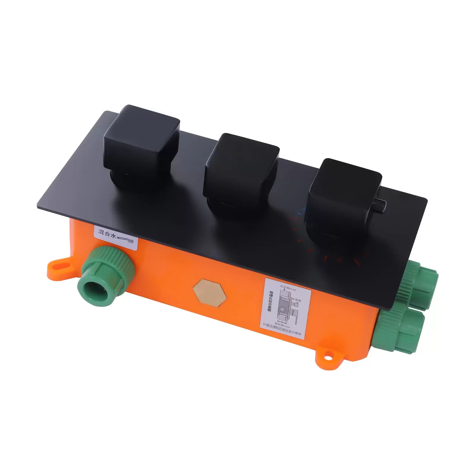 Unterputz-Brausearmaturenset Schwarz Thermostat-Brausesystem Regenbrause-Set mit Duschkopf Handbrause für Badewannen