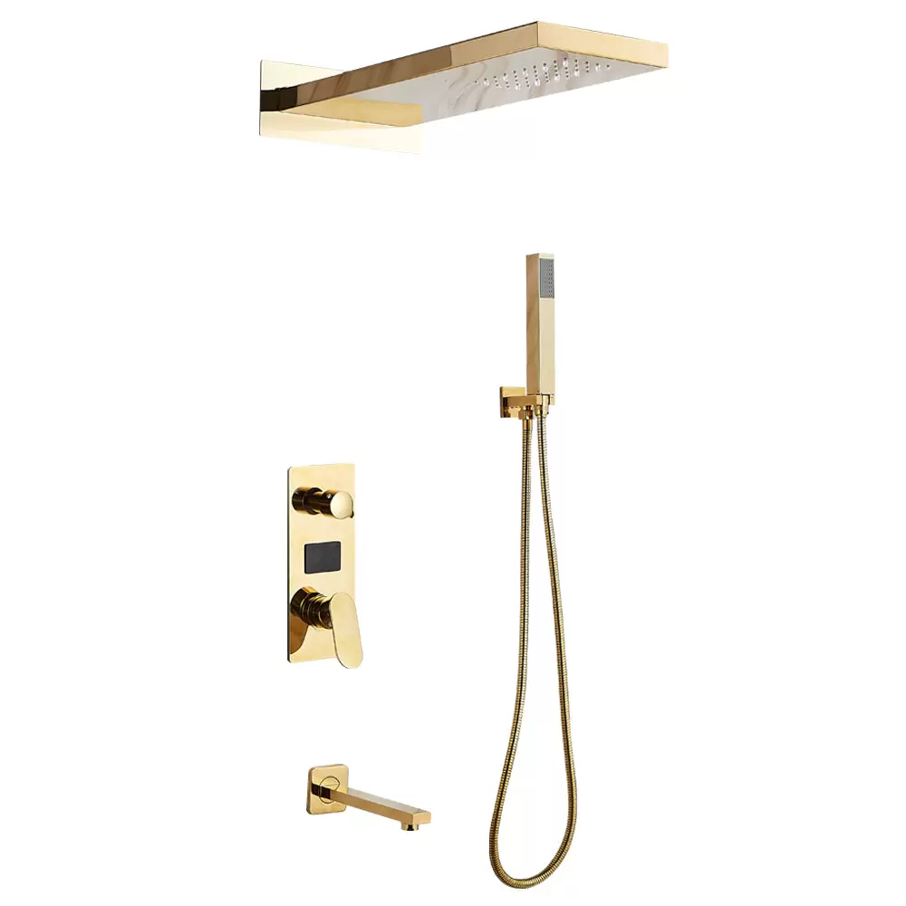 Duscharmatur Regendusche LCD Digitale Duschsystem Edelstahl Duschset Mischbatterie Dusche Set
