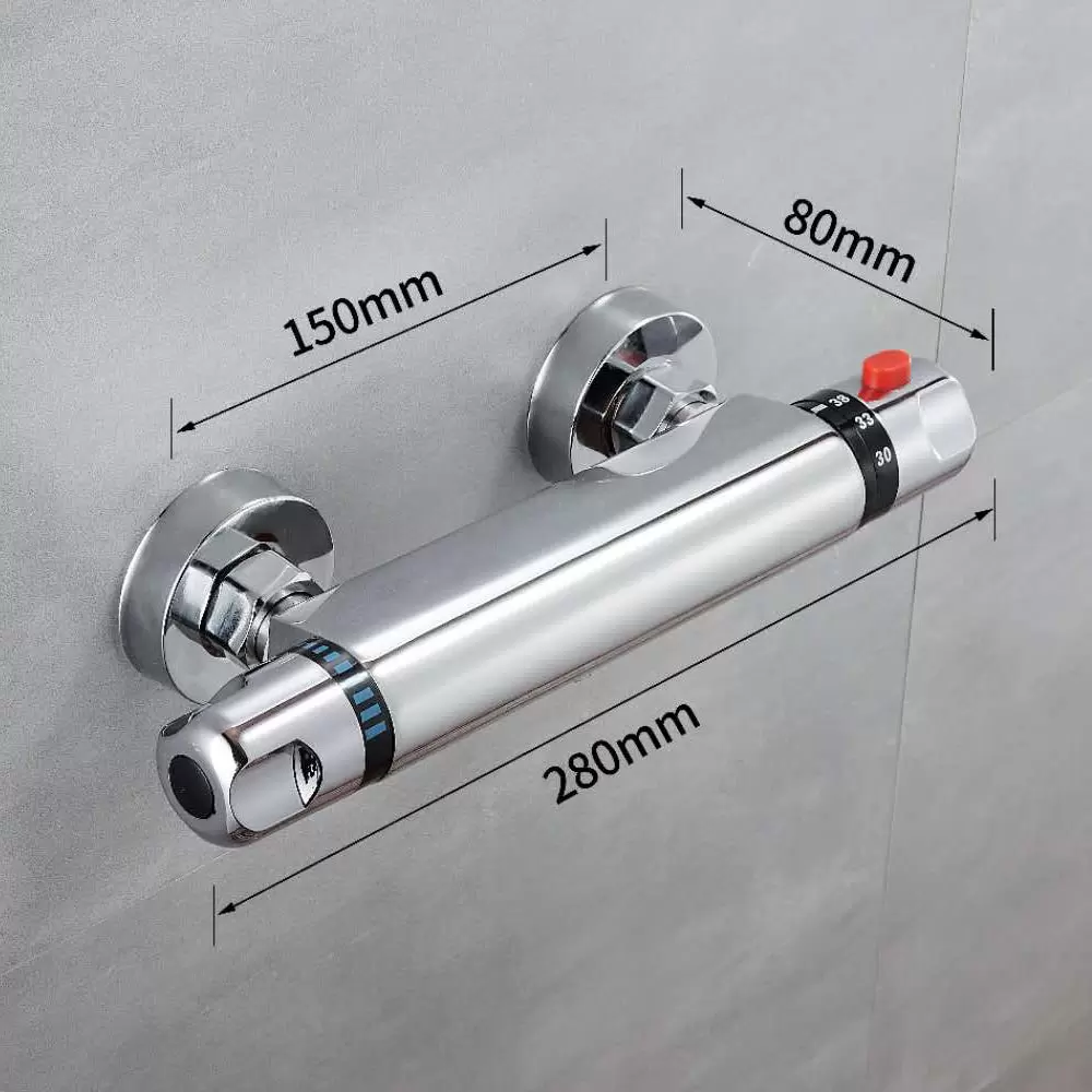 Thermostat-Duschhahn Duschmischerhahn mit Schutzknopf