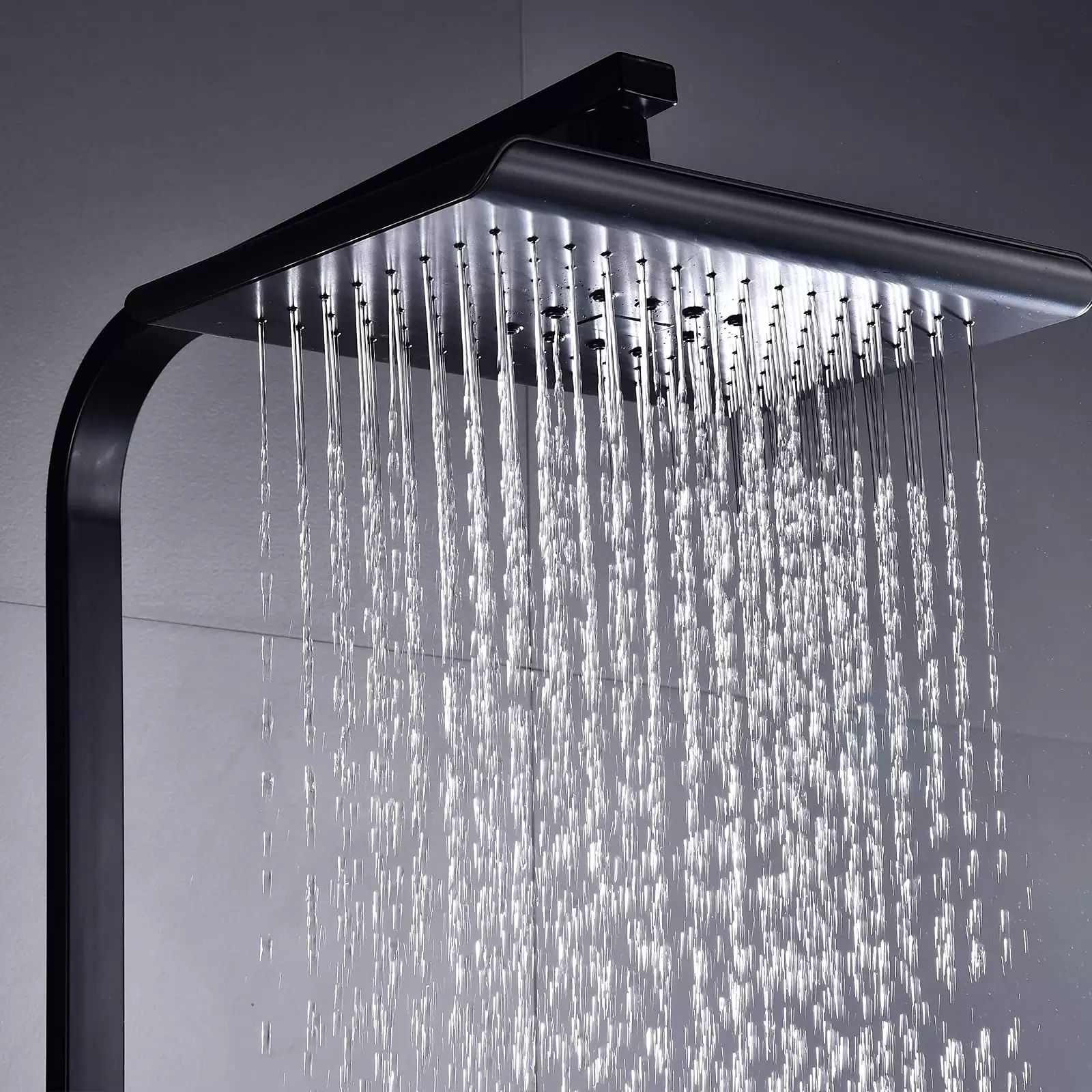 360 Grad Gedreht Duschsystem Mit Thermostat 38 ° C Duscharmatur Regendusche Schwarz