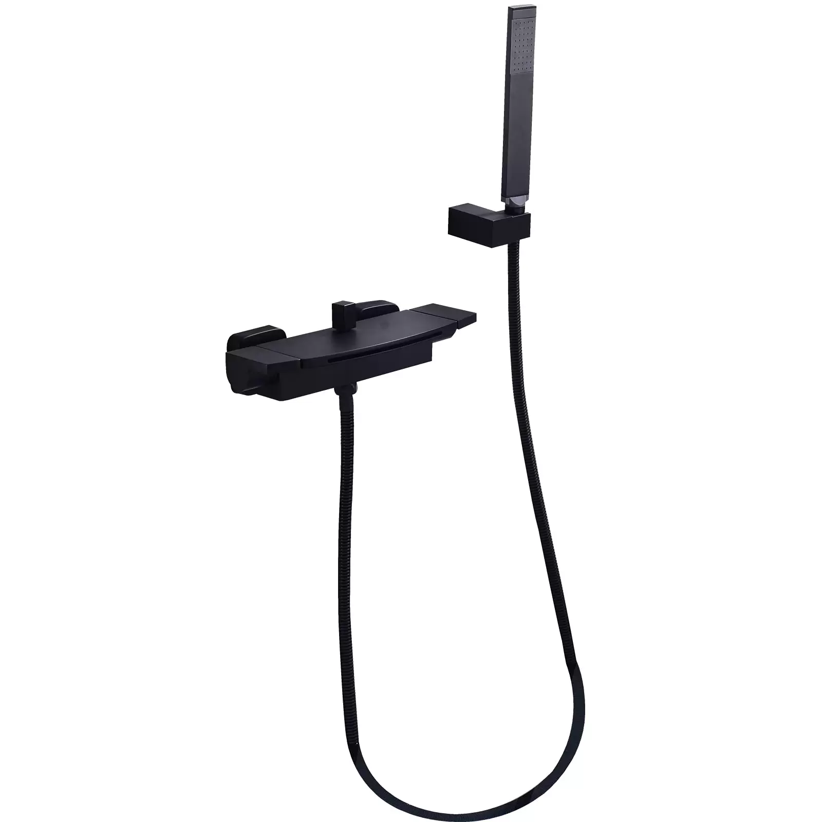 Badewannenarmatur Dusche set Messing Waschbecken Wasserhähne Badewanne Schwarz Brause Wasserfall Wasserhahn